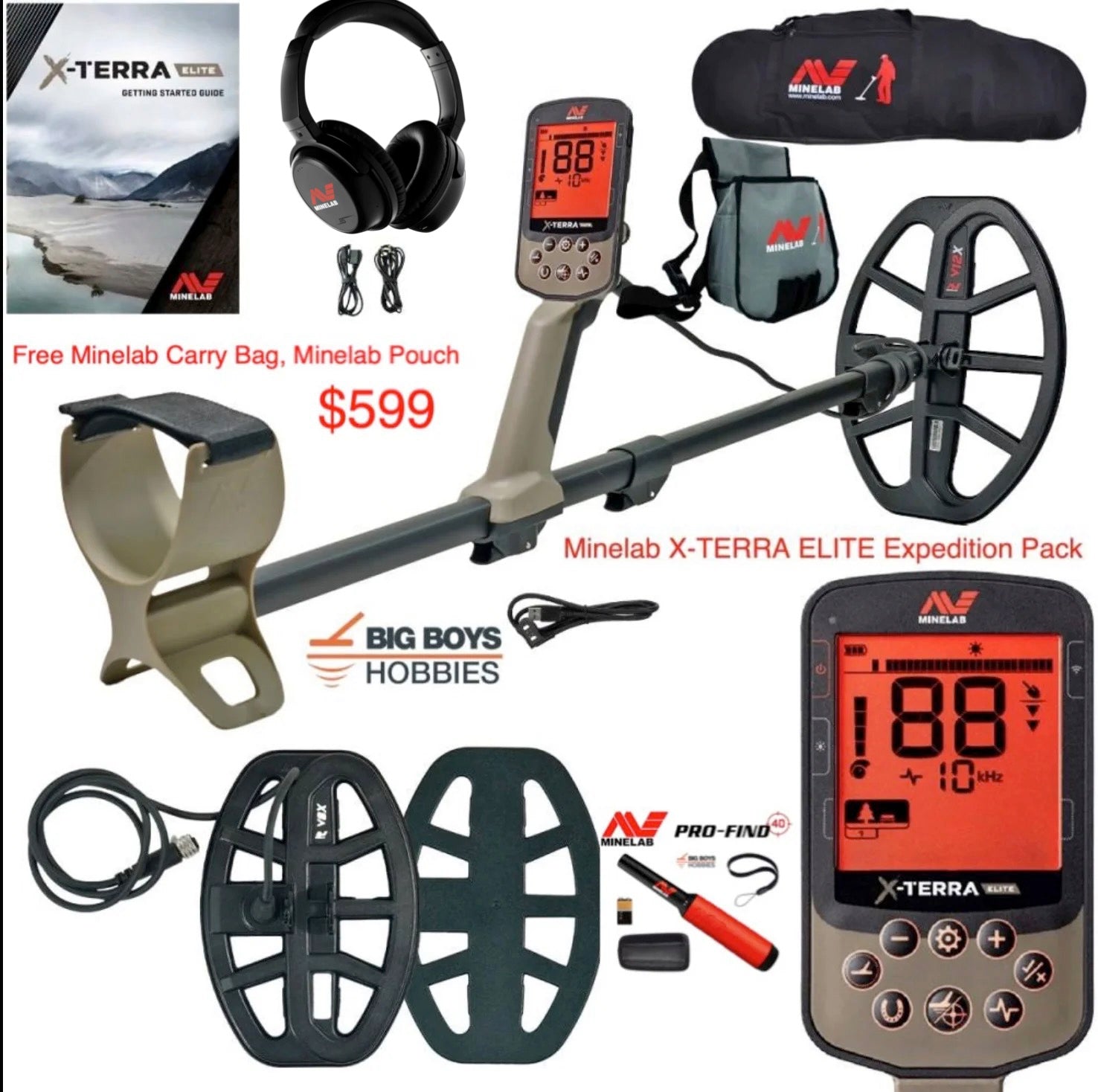 Minelab X-TERRA Elite & Expedition Pack | Free Pointer on