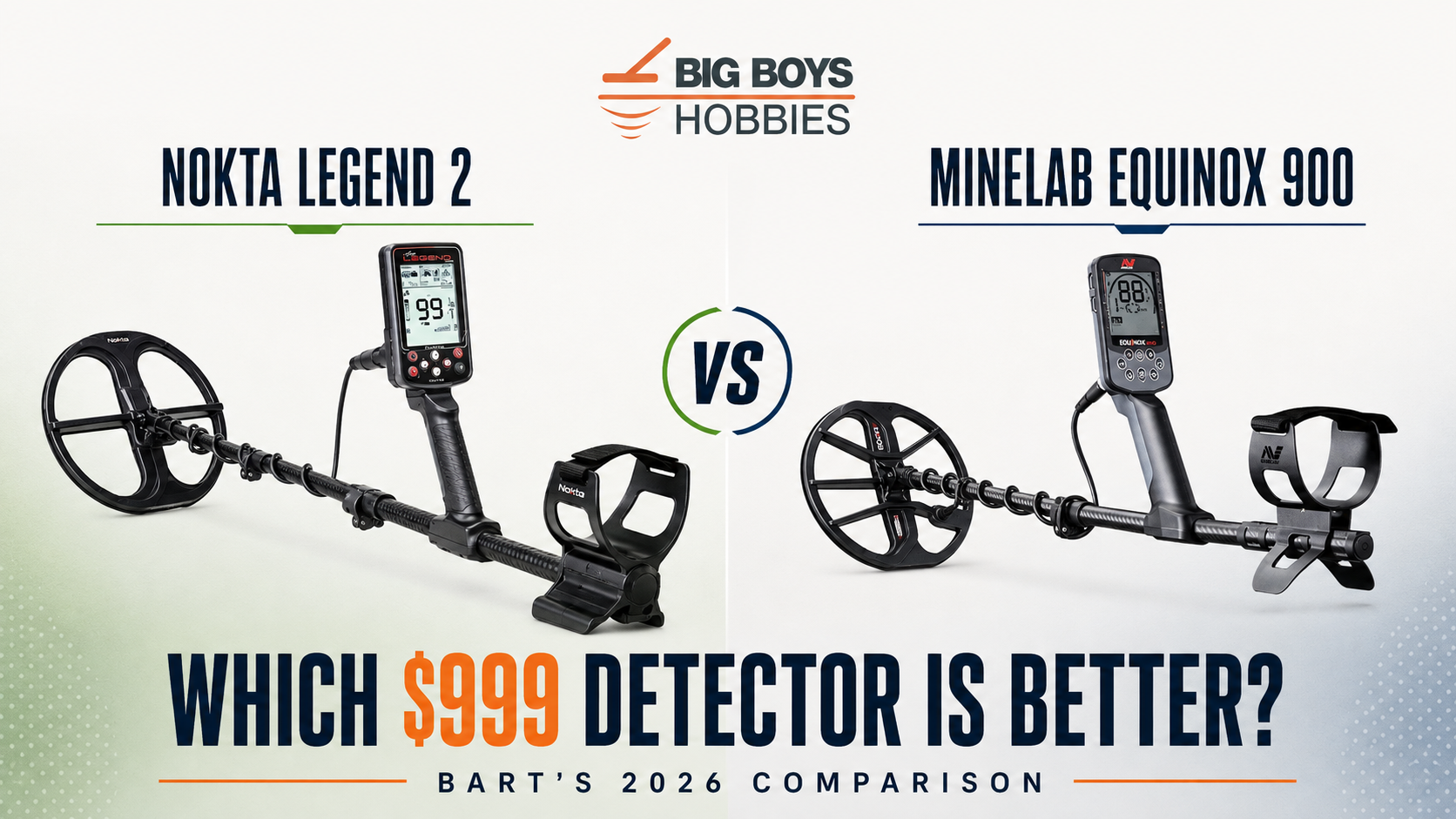 Nokta Legend 2 vs Minelab Equinox 900 metal detector comparison by Big Boys Hobbies