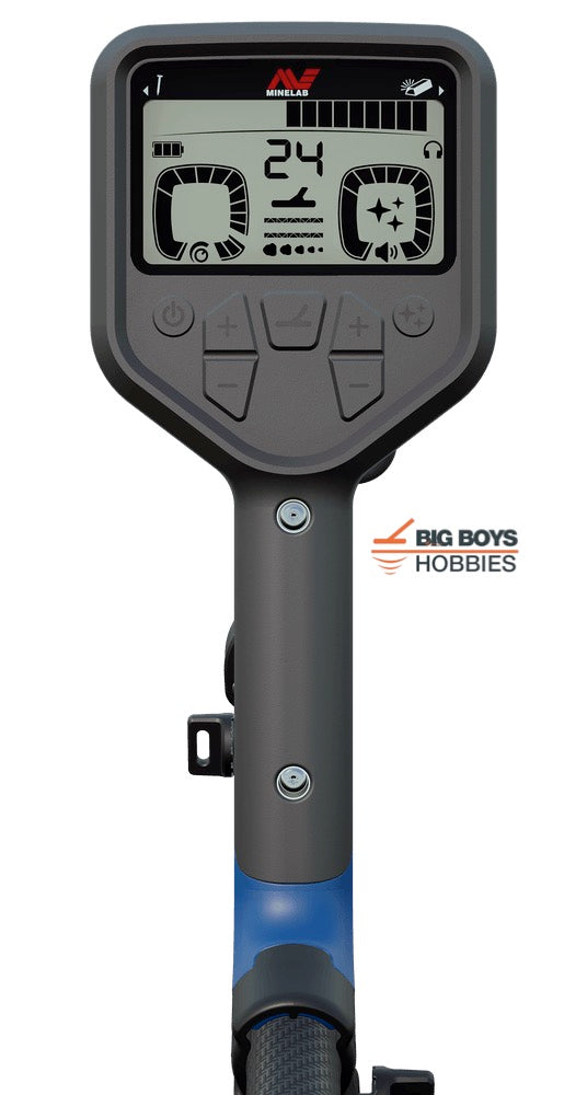 Close-up of Minelab GOLD MONSTER 2000 coil and control box