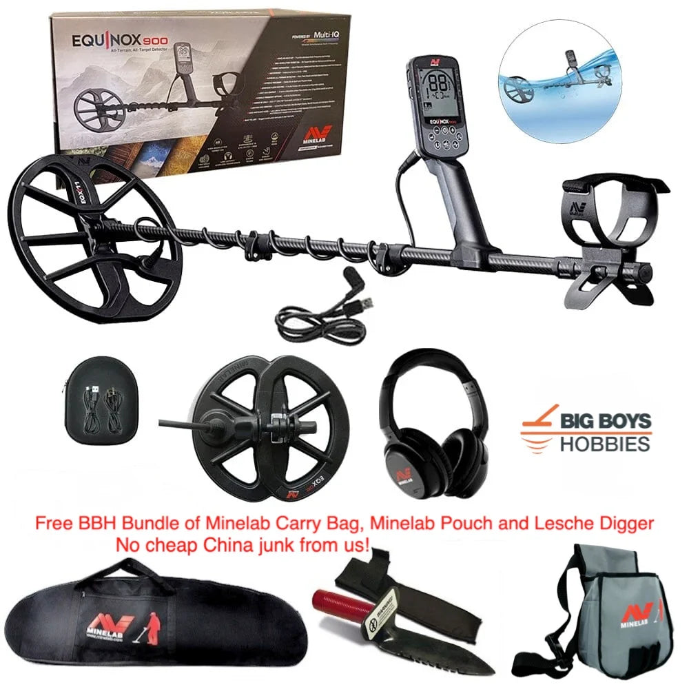 Minelab Equinox 900 Metal Detector with Free BBH Bundle + No Tax