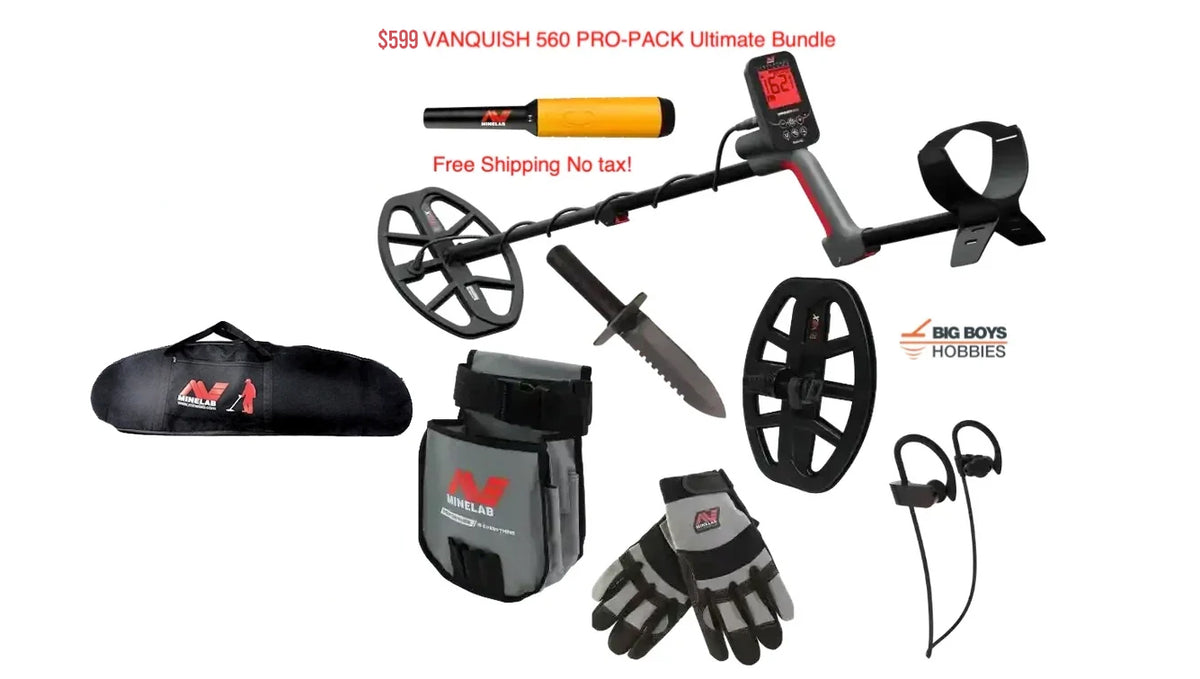 Minelab Vanquish 560 & Pro Pack Metal Detector Bundles