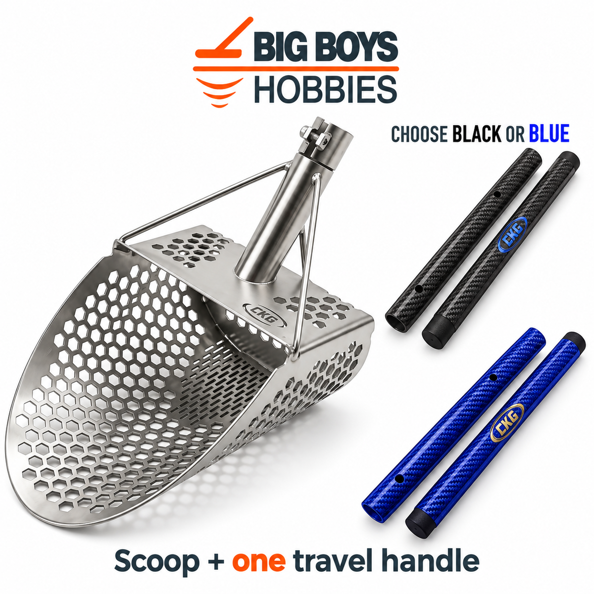 CKG Pro Sand Scoop & Carbon Fiber Travel Handle Combo