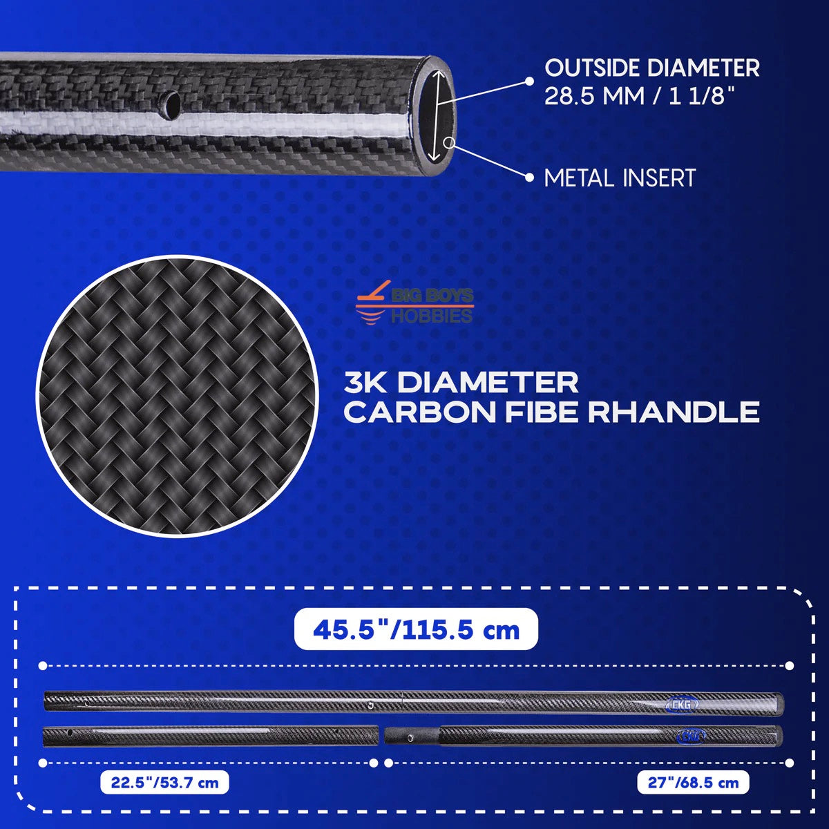 CKG Carbon Fiber Travel Sand Scoop Handle – Black or Blue
