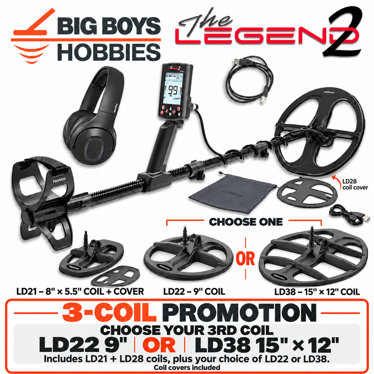 Nokta Legend 2 Metal Detector – 3 coils promotion
