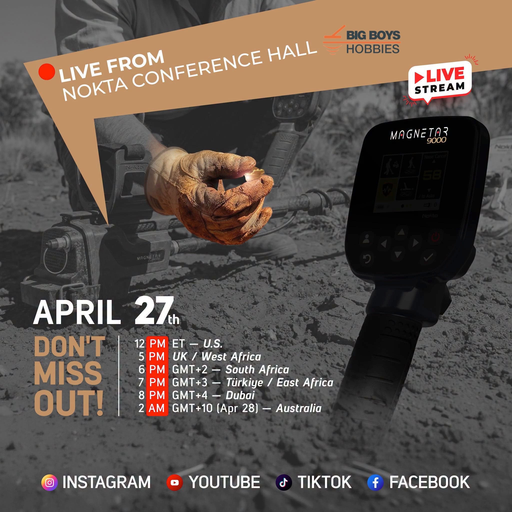 Nokta Magnetar 9000 Pulse Induction Metal Detector - No Tax