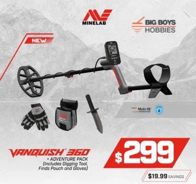 Minelab VANQUISH 360 Metal Detector – Waterproof Multi-IQ - No tax!