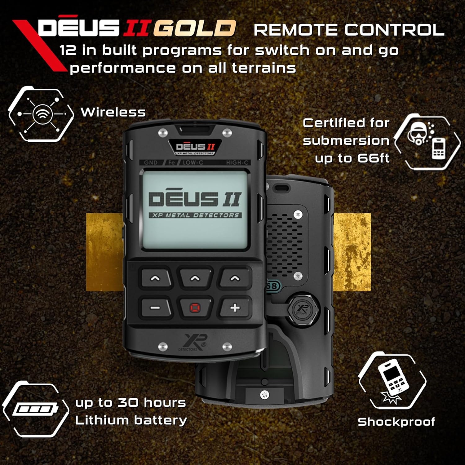 XP Deus II Gold Detector w/ 9.5” HF2 Coil + WSA ST Headphones - Free Shipping No Tax!