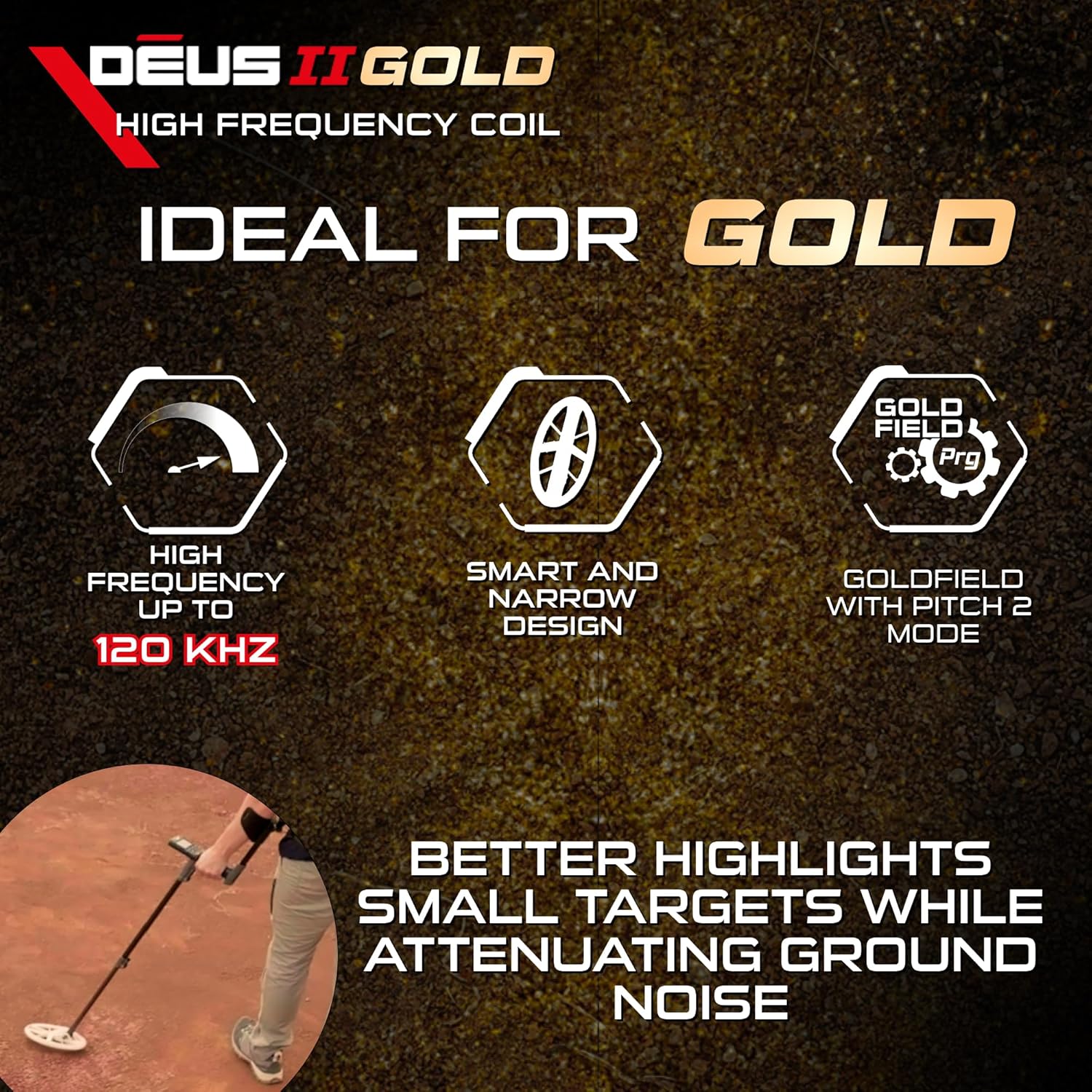 XP Deus II Gold Detector w/ 9.5” HF2 Coil + WSA ST Headphones - Free Shipping No Tax!
