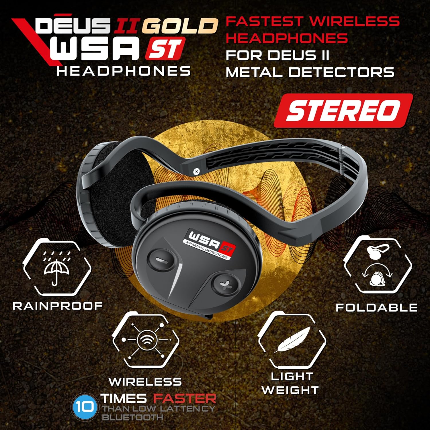 XP Deus II Gold Detector w/ 9.5” HF2 Coil + WSA ST Headphones - Free Shipping No Tax!
