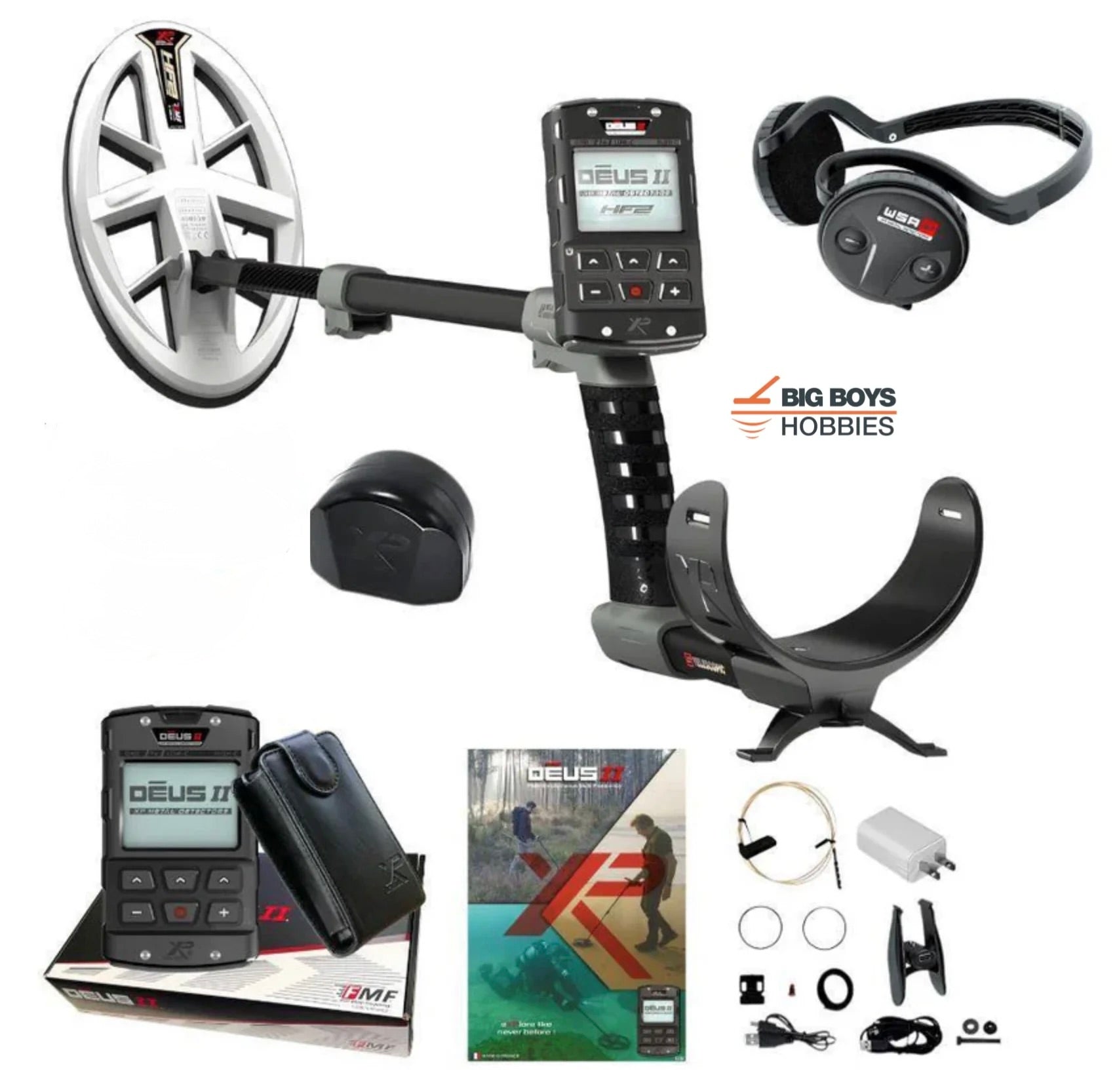 XP Deus II Gold Detector w/ 9.5” HF2 Coil + WSA ST Headphones