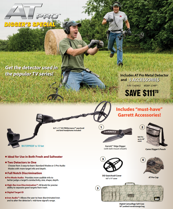 Garrett AT Pro Diggers Special with Free Shipping