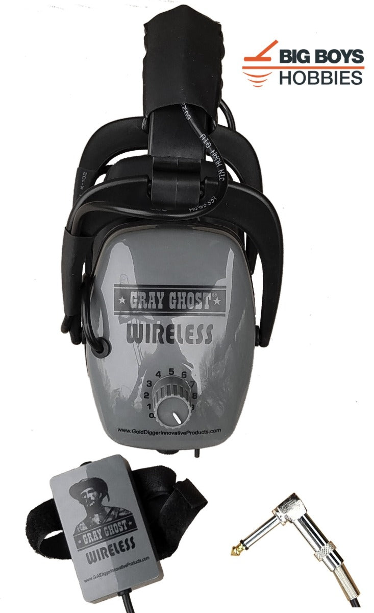 Gray Ghost Wireless Headphones for Minelab Detectors
