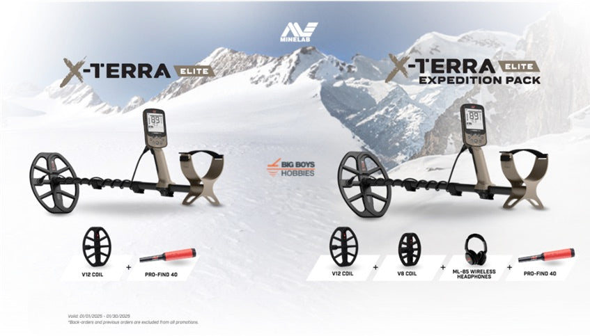 Minelab X-TERRA ELITE or EXPEDITION PACK - Free PRO-FIND 40 Pin Pointer, Minelab Carry Bag and Pouch!