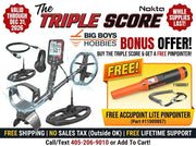 Nokta TRIPLE SCORE" featuring the free Nokta AccuPOINT Lite pinpointer