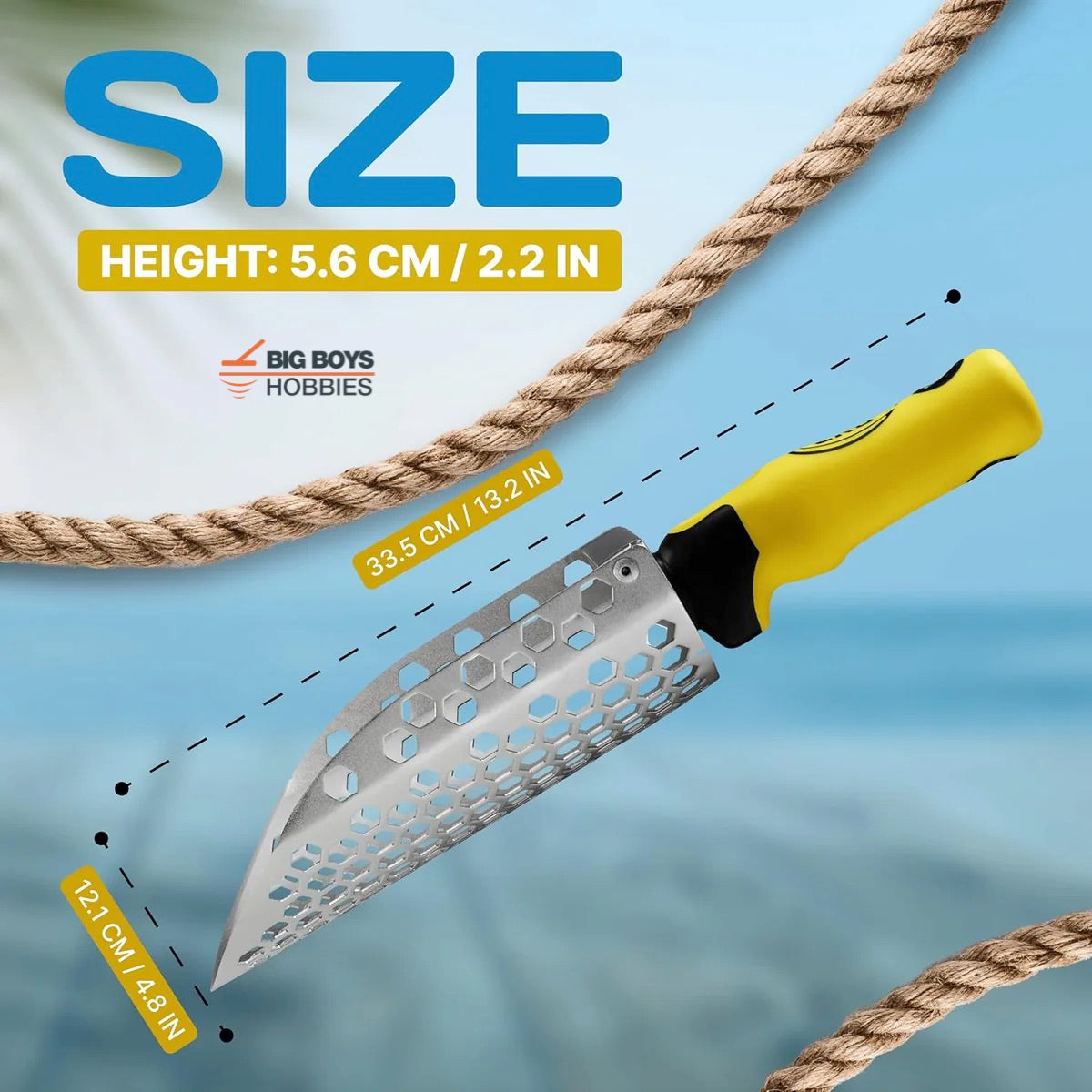 CKG Hand Sand Scoop for Metal Detecting – Yellow or Blue Handle
