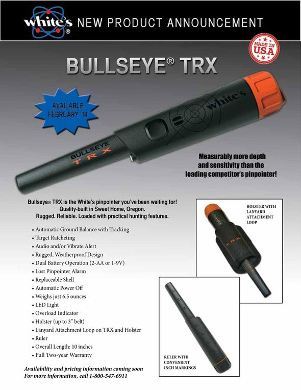 DETECTOR DE METALES WHITE’S – BULLSEYE TRX PINPOINTER | en Peru Lima DETECTOR DE METALES WHITE’S – BULLSEYE TRX PINPOINTER | en Peru Lima