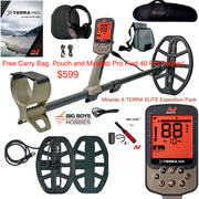 Minelab X-TERRA ELITE or EXPEDITION PACK - Free PRO-FIND 40 Pin Pointer, BBH Carry Bag and Pouch!