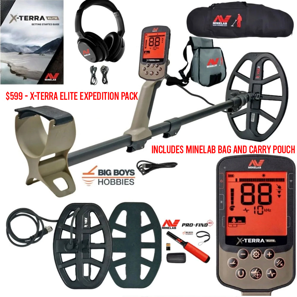 Minelab X-TERRA ELITE or EXPEDITION PACK - Free Minelab Carry Bag and Pouch! NO Tax!
