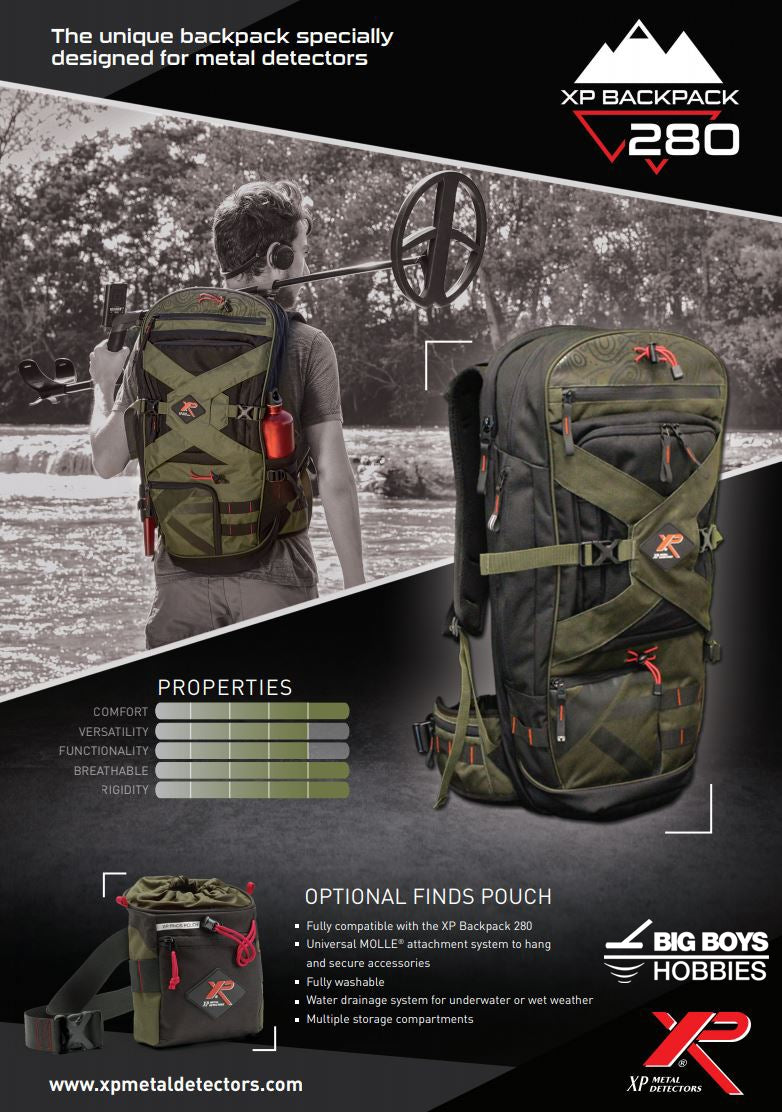 XP Metal Detector Backpack 280 + XP Finds Pouch