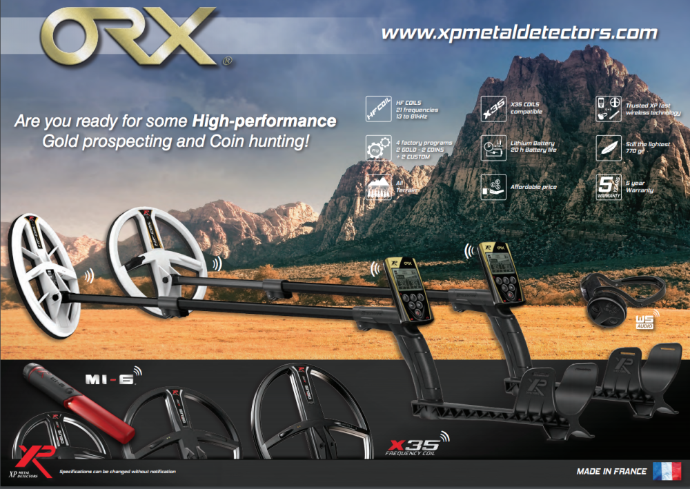XP Metal Detectors ORX Detector - Specialized in Gold Hunting - with HF Elliptical Coil (9.5x5'') up to 80kHz, Remote Control and S-Telescopic Lite St XP ORX Gold Prospecting Metal Detector