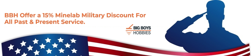 MINELAB MILITARY DISCOUNT (FOR PAST MILITARY SERVICE, PRESENT MILITARY SERVICE AND VETERANS) AVAILABLE AT BBH!
